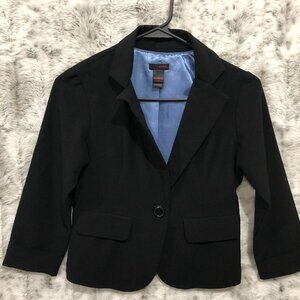 Bongo Women’s Black Blazer With Blue Satin Lining Size S